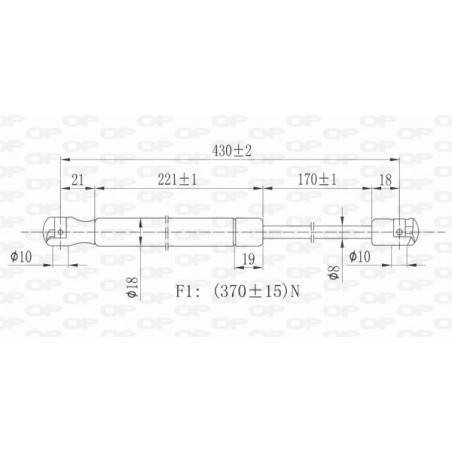 Vérin de coffre / hayon OPEN PARTS