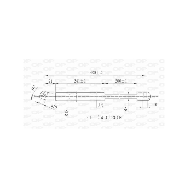 Vérin de coffre / hayon OPEN PARTS