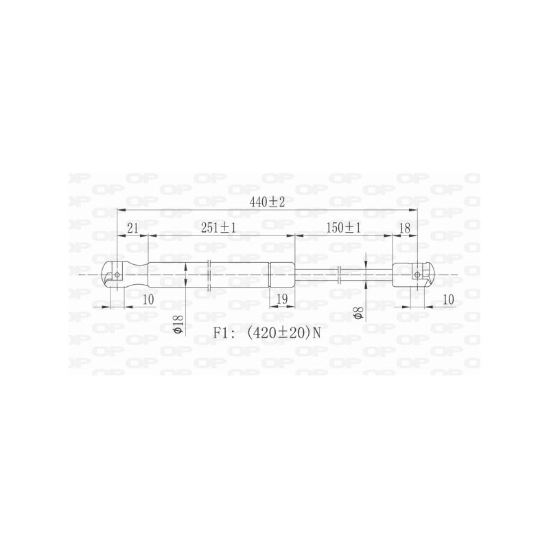 Vérin de coffre / hayon OPEN PARTS