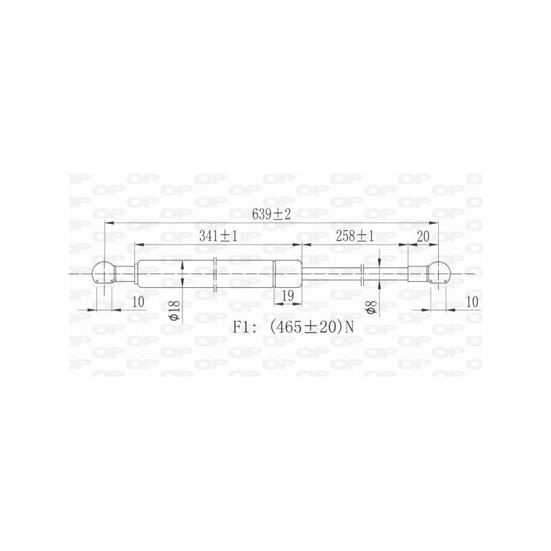 Vérin de coffre / hayon OPEN PARTS