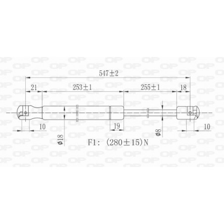 Vérin de coffre / hayon OPEN PARTS