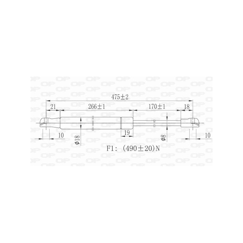 Vérin de coffre / hayon OPEN PARTS