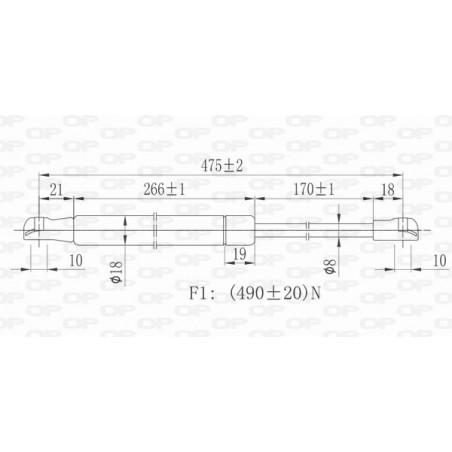 Vérin de coffre / hayon OPEN PARTS