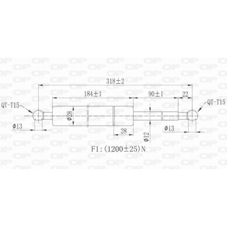 Vérin de coffre / hayon OPEN PARTS