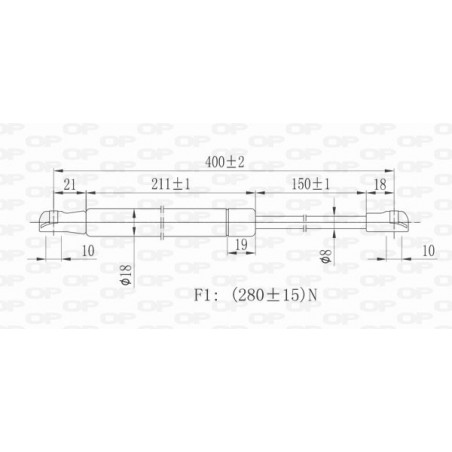 Vérin de capot OPEN PARTS