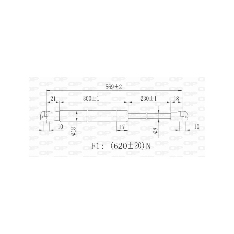 Vérin de coffre / hayon OPEN PARTS