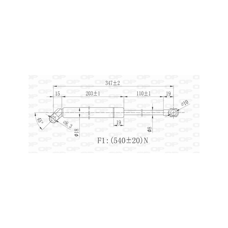 Vérin de coffre / hayon OPEN PARTS