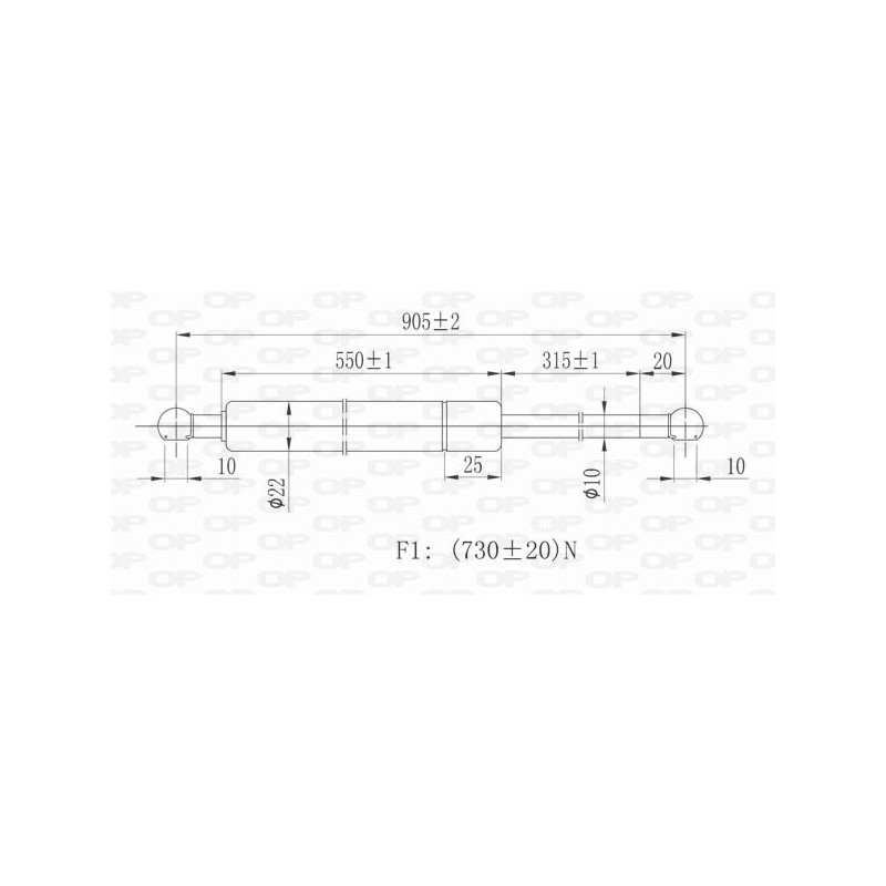 Vérin de coffre / hayon OPEN PARTS