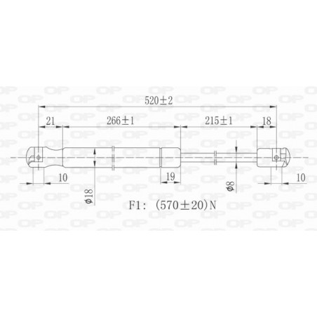 Vérin de coffre / hayon OPEN PARTS
