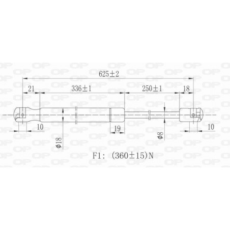 Vérin de coffre / hayon OPEN PARTS