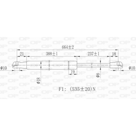 Vérin de coffre / hayon OPEN PARTS
