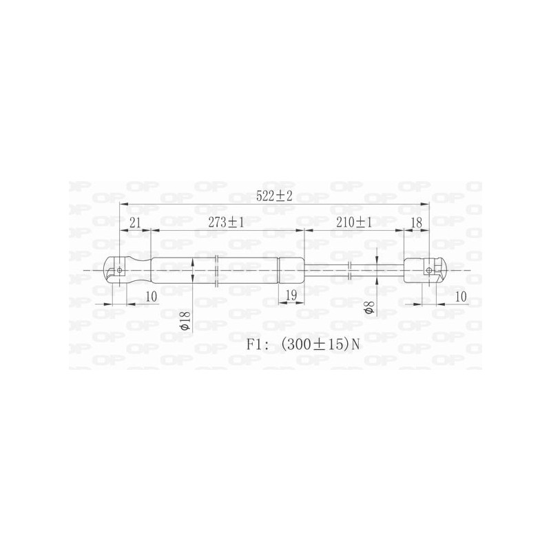 Vérin de coffre / hayon OPEN PARTS