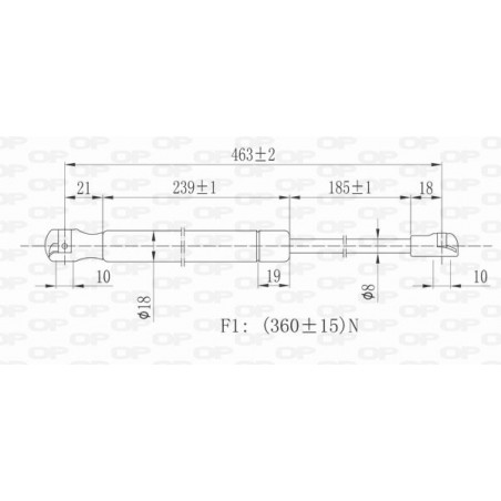 Vérin de coffre / hayon OPEN PARTS