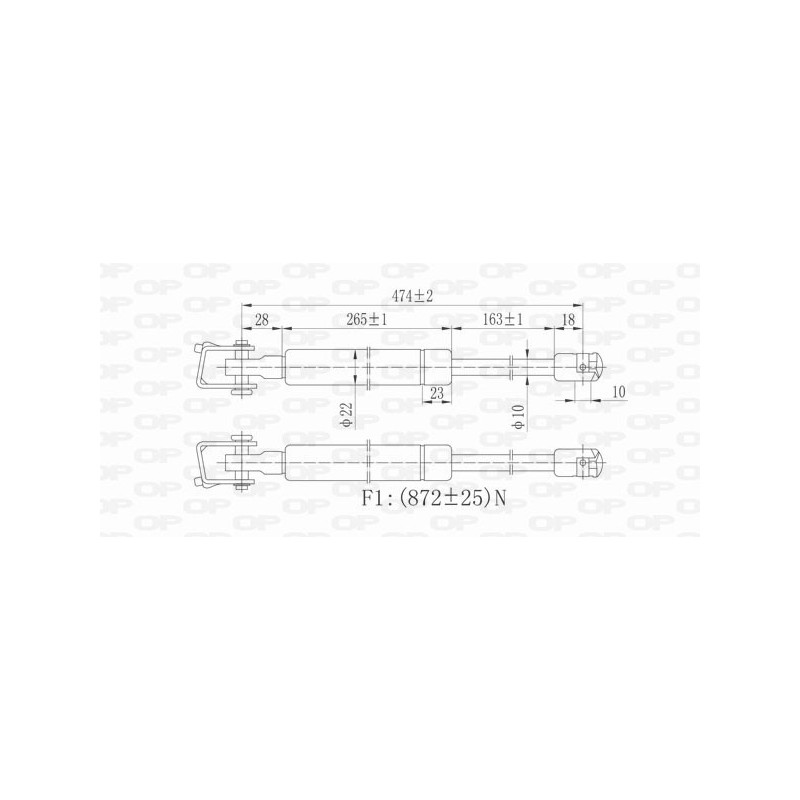 Vérin de coffre / hayon OPEN PARTS