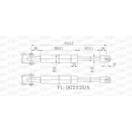 Vérin de coffre / hayon OPEN PARTS