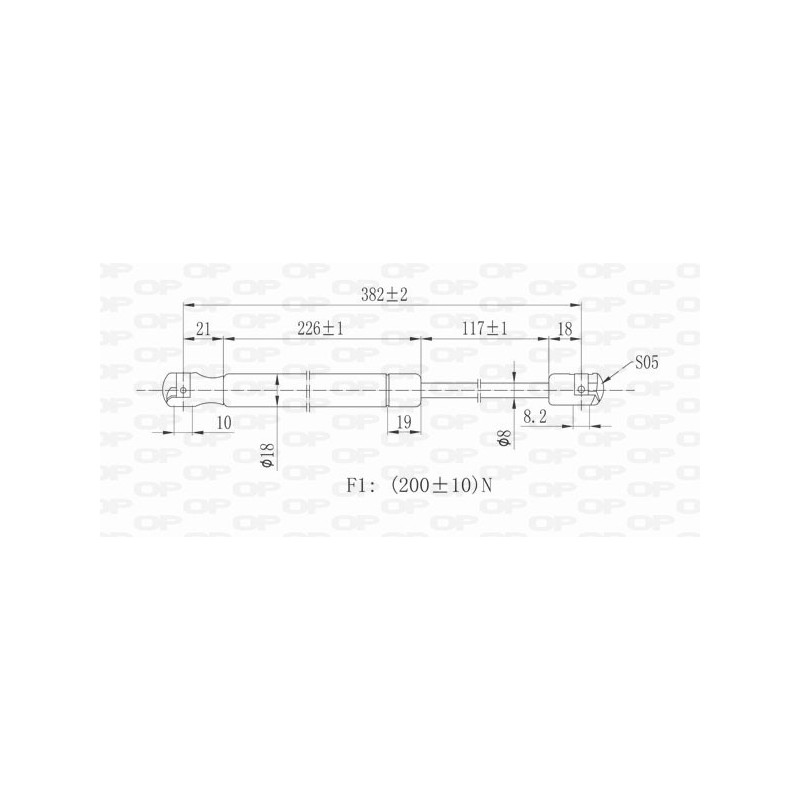 Vérin de vitre arrière OPEN PARTS