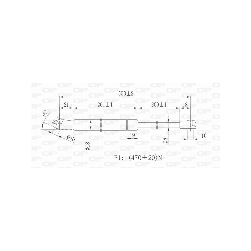Vérin de coffre / hayon OPEN PARTS