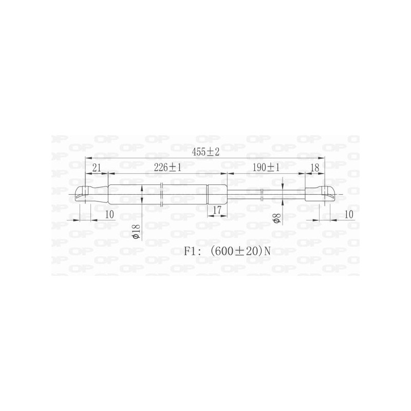 Vérin de coffre / hayon OPEN PARTS