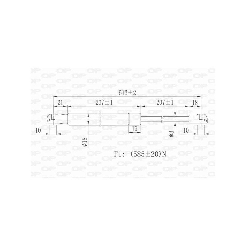 Vérin de coffre / hayon OPEN PARTS
