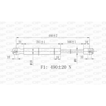 Vérin de coffre / hayon OPEN PARTS