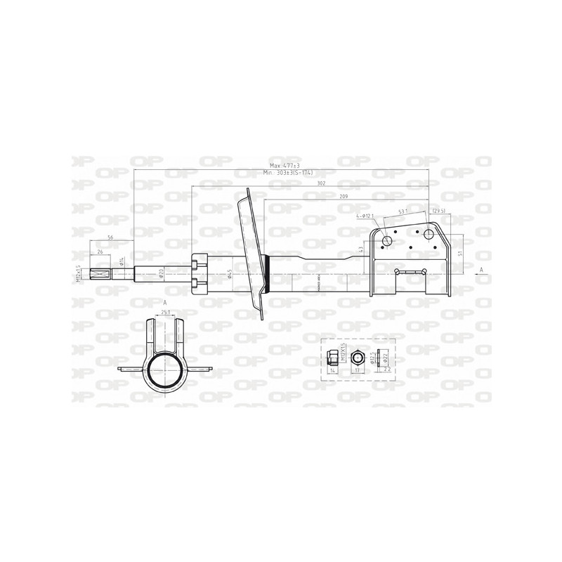 Amortisseur (à l'unité) OPEN PARTS