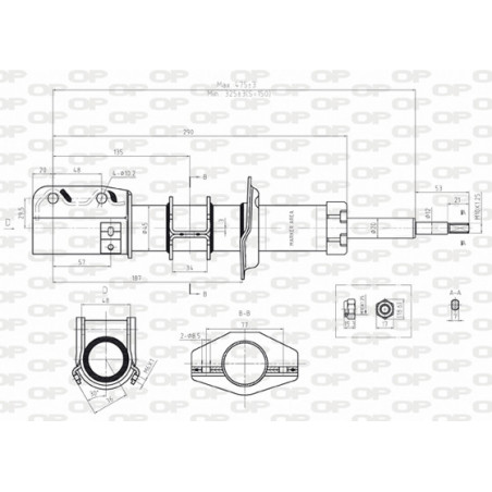 Amortisseur (à l'unité) OPEN PARTS