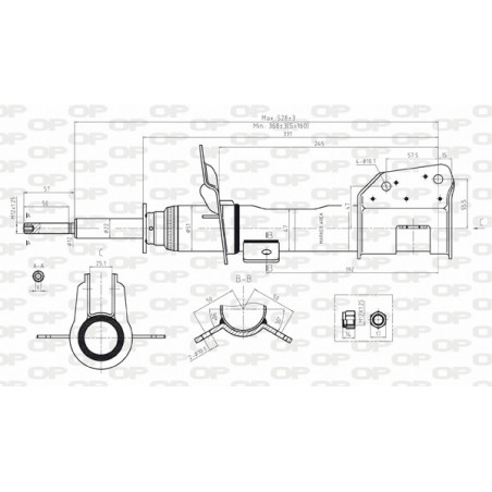 Amortisseur (à l'unité) OPEN PARTS