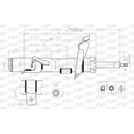 Amortisseur (à l'unité) OPEN PARTS