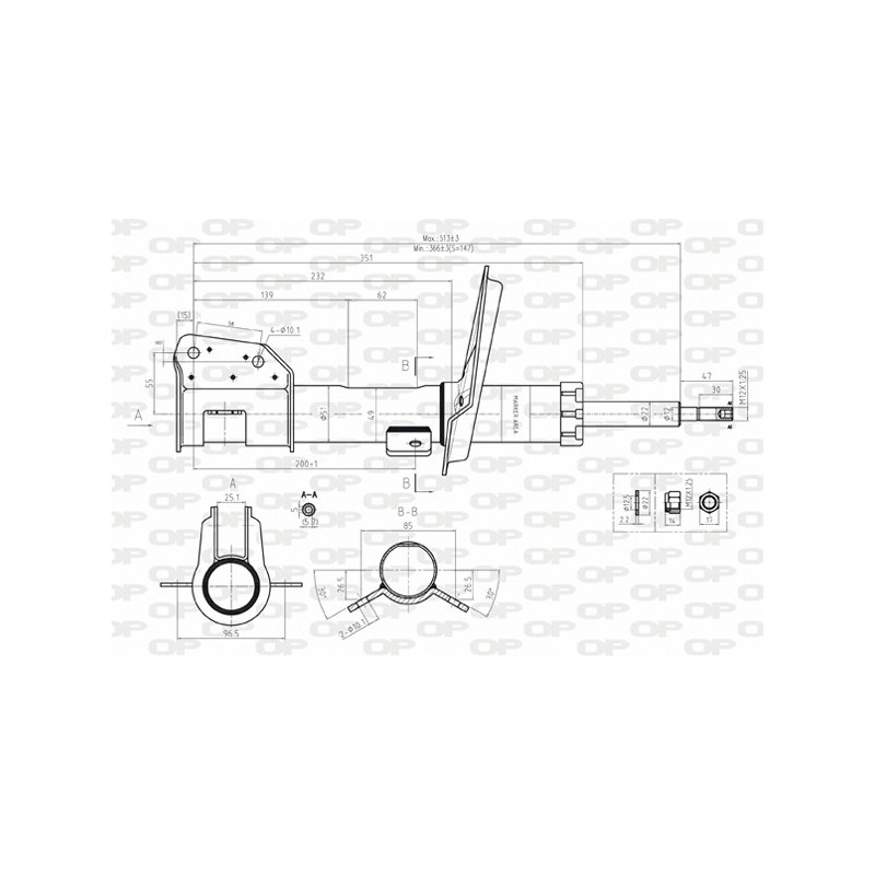 Amortisseur (à l'unité) OPEN PARTS
