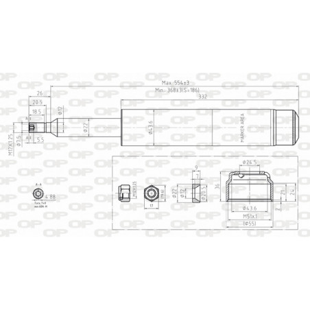 Amortisseur (à l'unité) OPEN PARTS