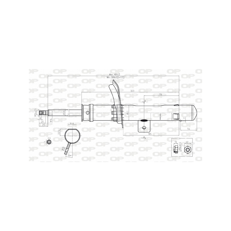 Amortisseur (à l'unité) OPEN PARTS