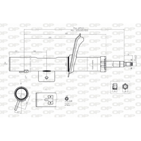 Amortisseur (à l'unité) OPEN PARTS