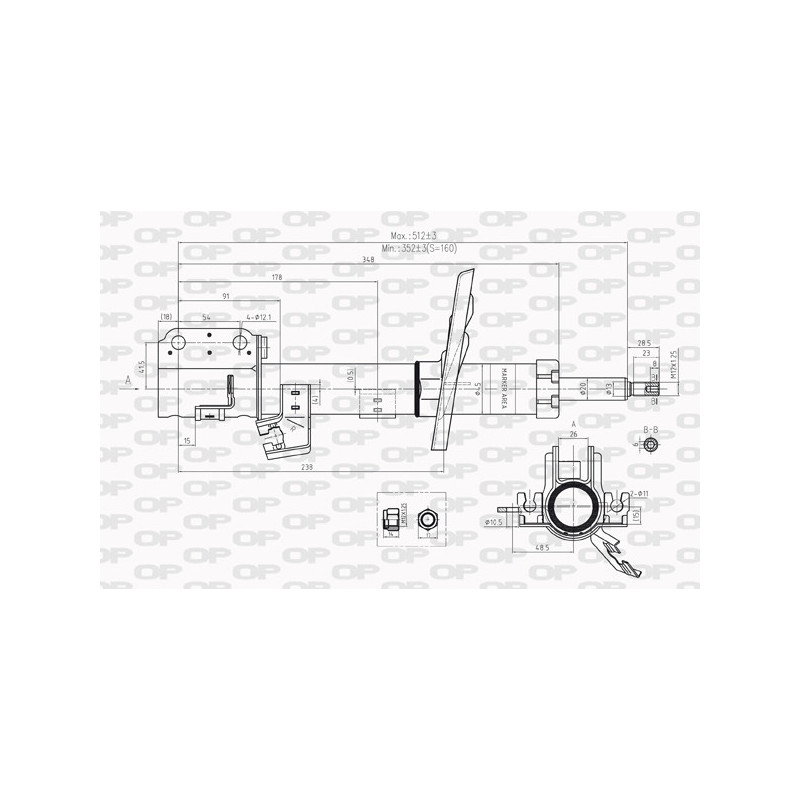 Amortisseur (à l'unité) OPEN PARTS