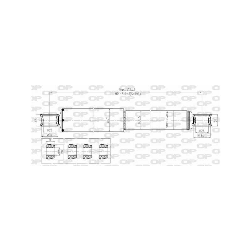 Amortisseur (à l'unité) OPEN PARTS