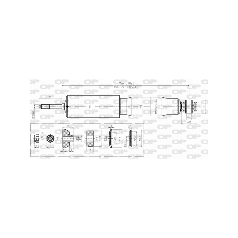 Amortisseur (à l'unité) OPEN PARTS