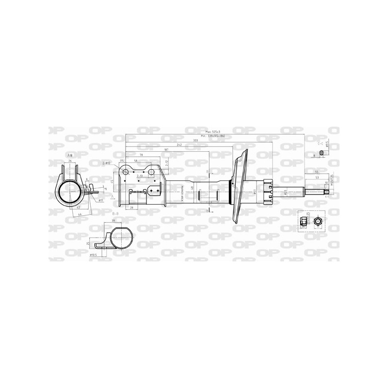 Amortisseur (à l'unité) OPEN PARTS