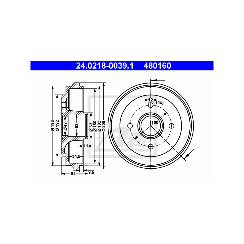 Tambour de frein ATE
