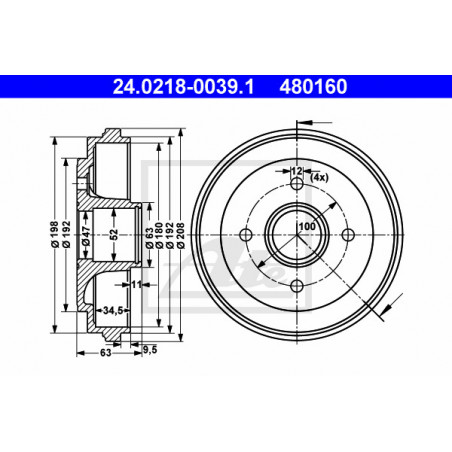 Tambour de frein ATE