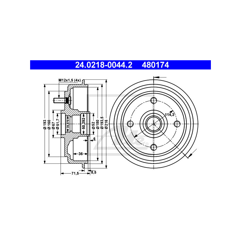 Tambour de frein ATE