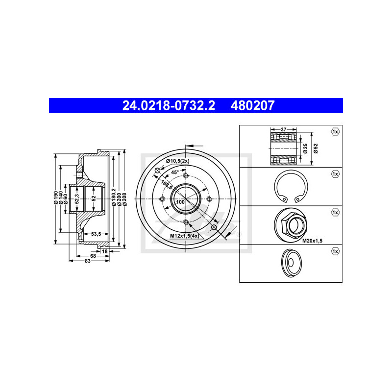 Tambour de frein ATE