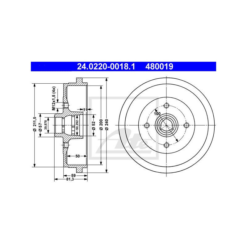 Tambour de frein ATE
