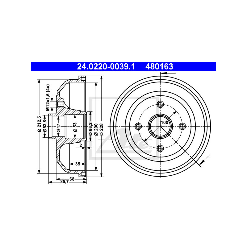 Tambour de frein ATE