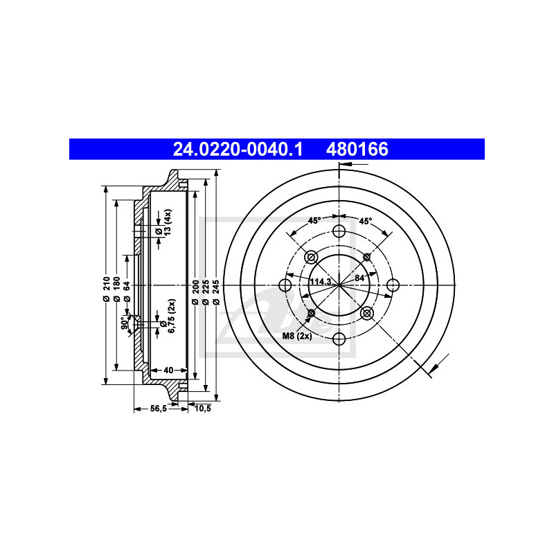 Tambour de frein ATE