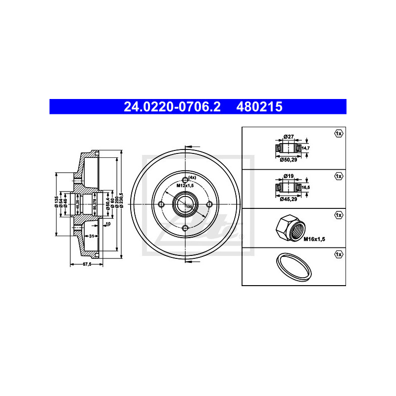 Tambour de frein ATE