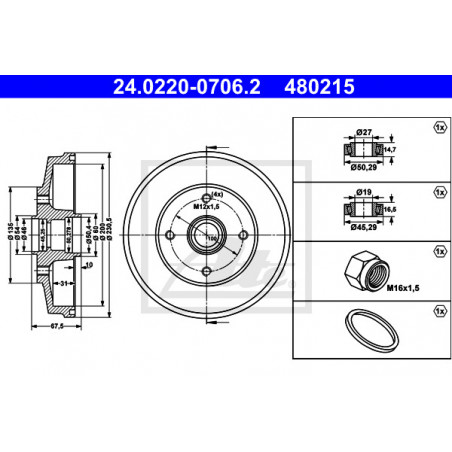 Tambour de frein ATE
