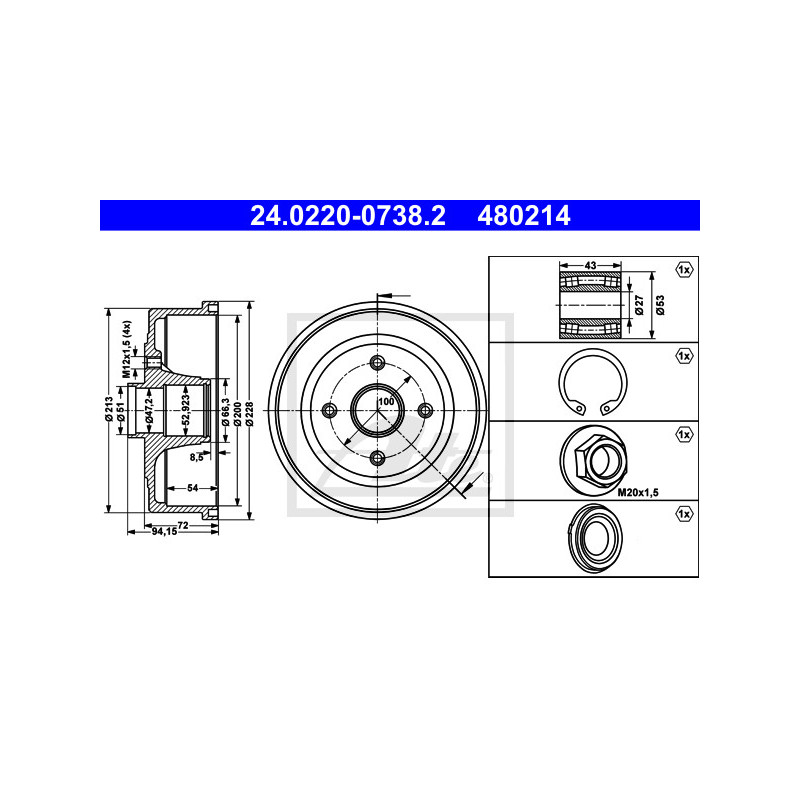 Tambour de frein ATE