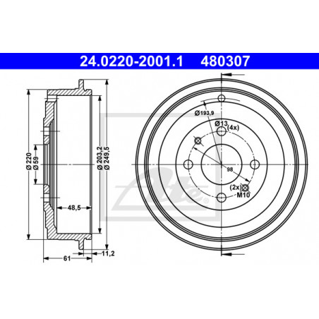 Tambour de frein ATE
