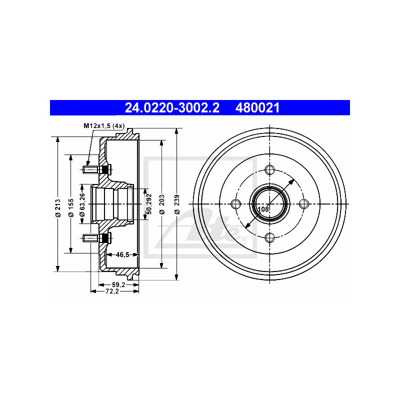 Tambour de frein ATE