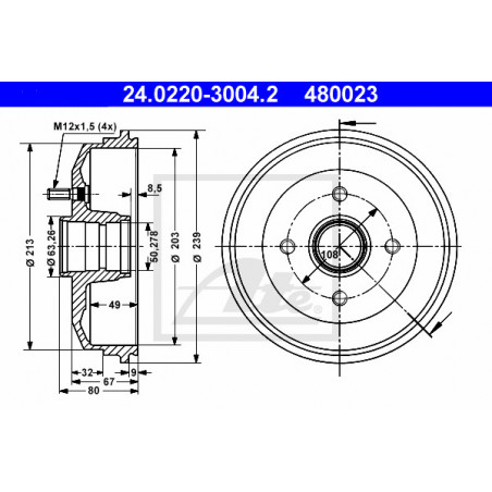 Tambour de frein ATE