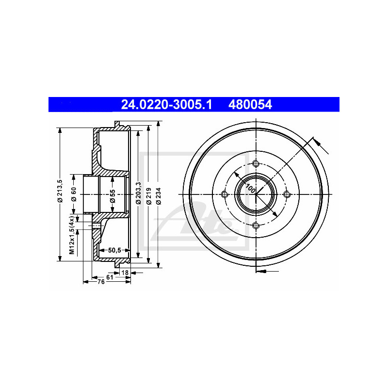 Tambour de frein ATE